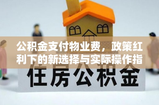 香坊公积金支付物业费，政策红利下的新选择与实际操作指南